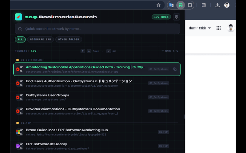 209.BookmarksSearch Extension - Cho ae đang gặp cùng Pain Point